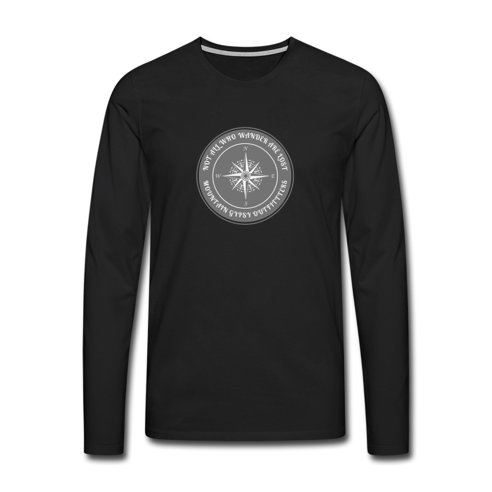 Not All Who Wander Long Sleeve - black