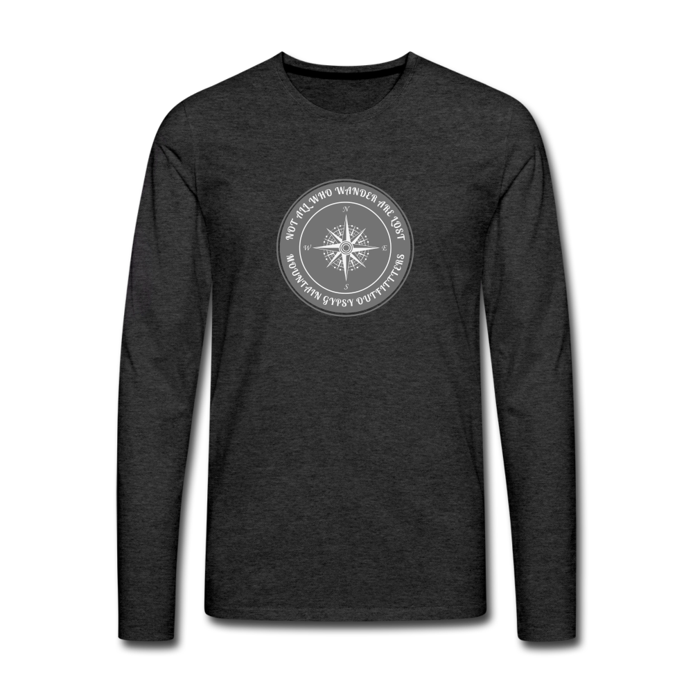 Not All Who Wander Long Sleeve - charcoal grey