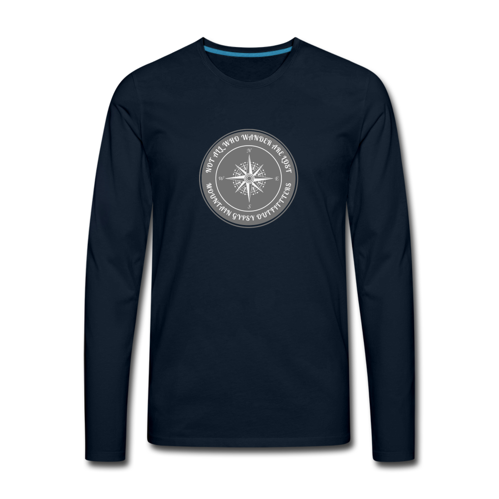 Not All Who Wander Long Sleeve - deep navy