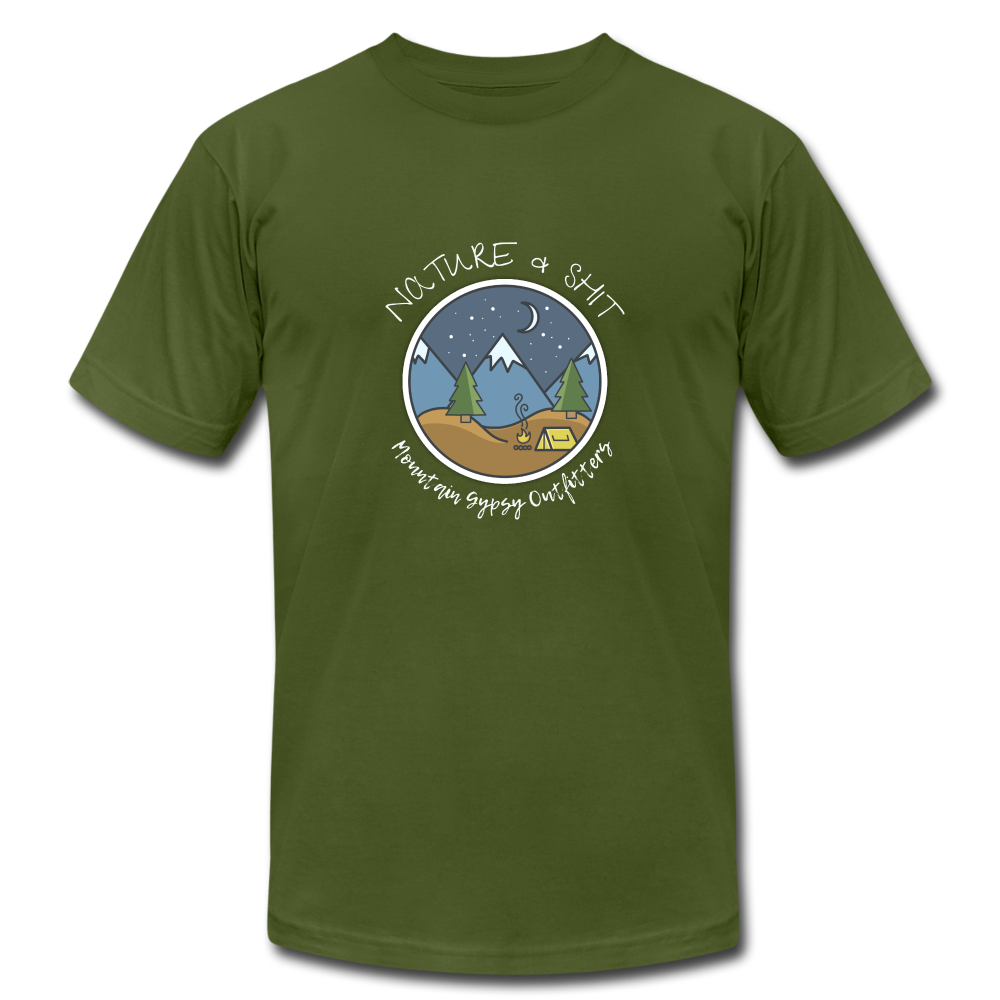 Nature & Shit Boyfriend Tee - olive