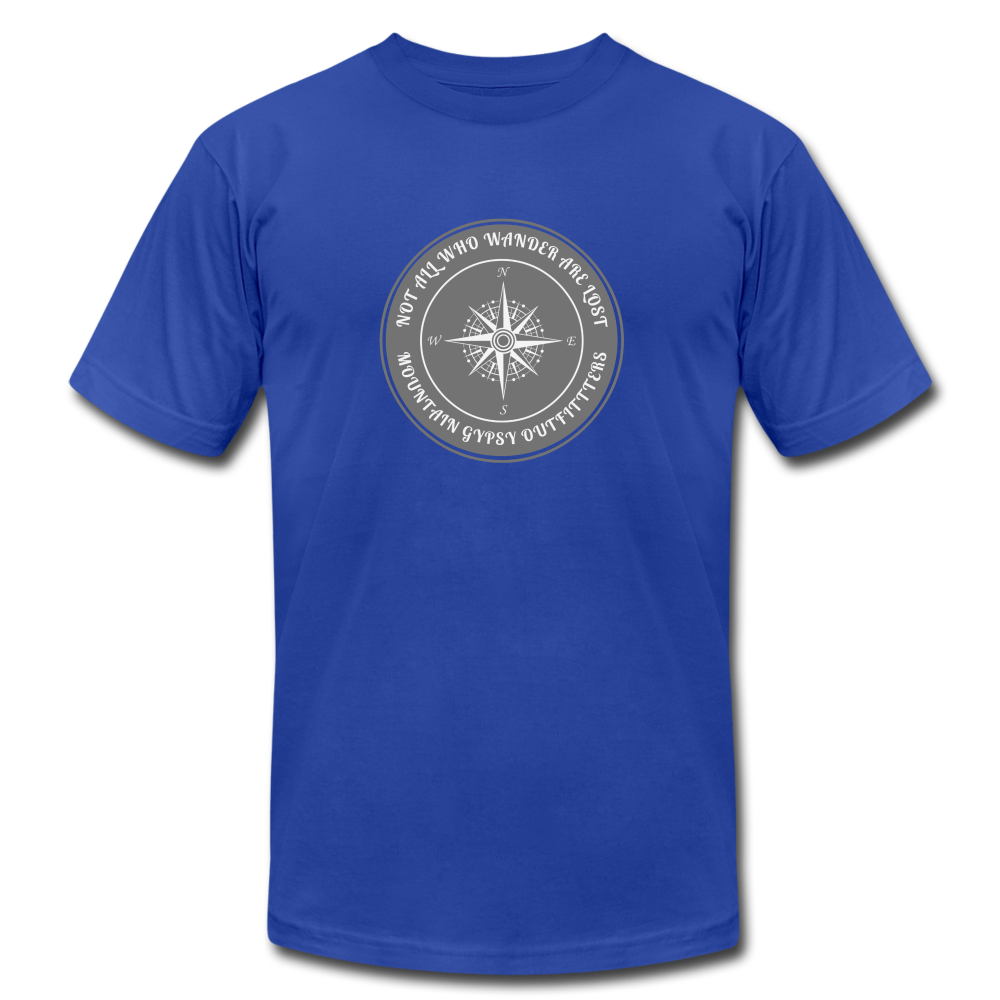 Not All Who Wander Boyfriend Tee - royal blue