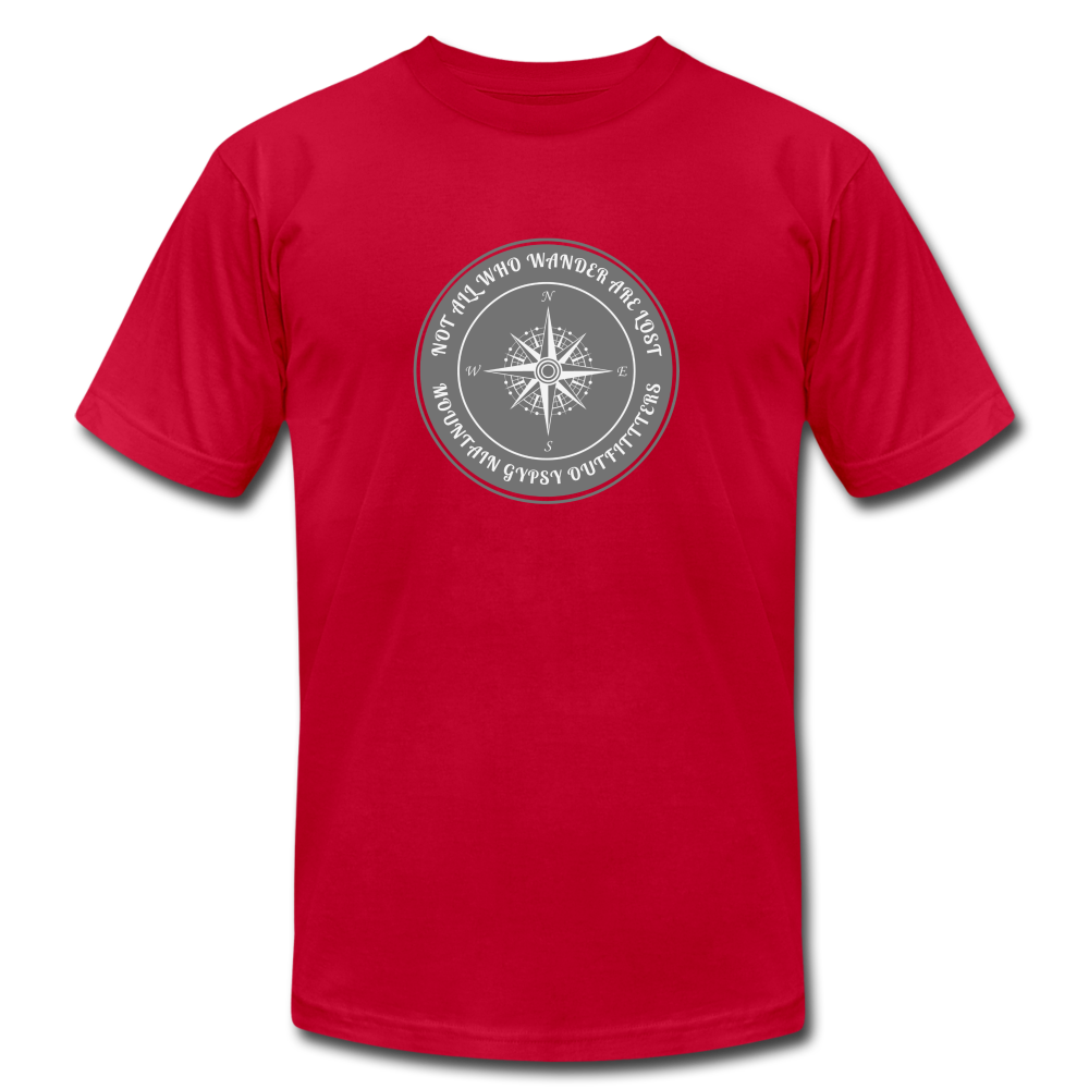 Not All Who Wander Boyfriend Tee - red