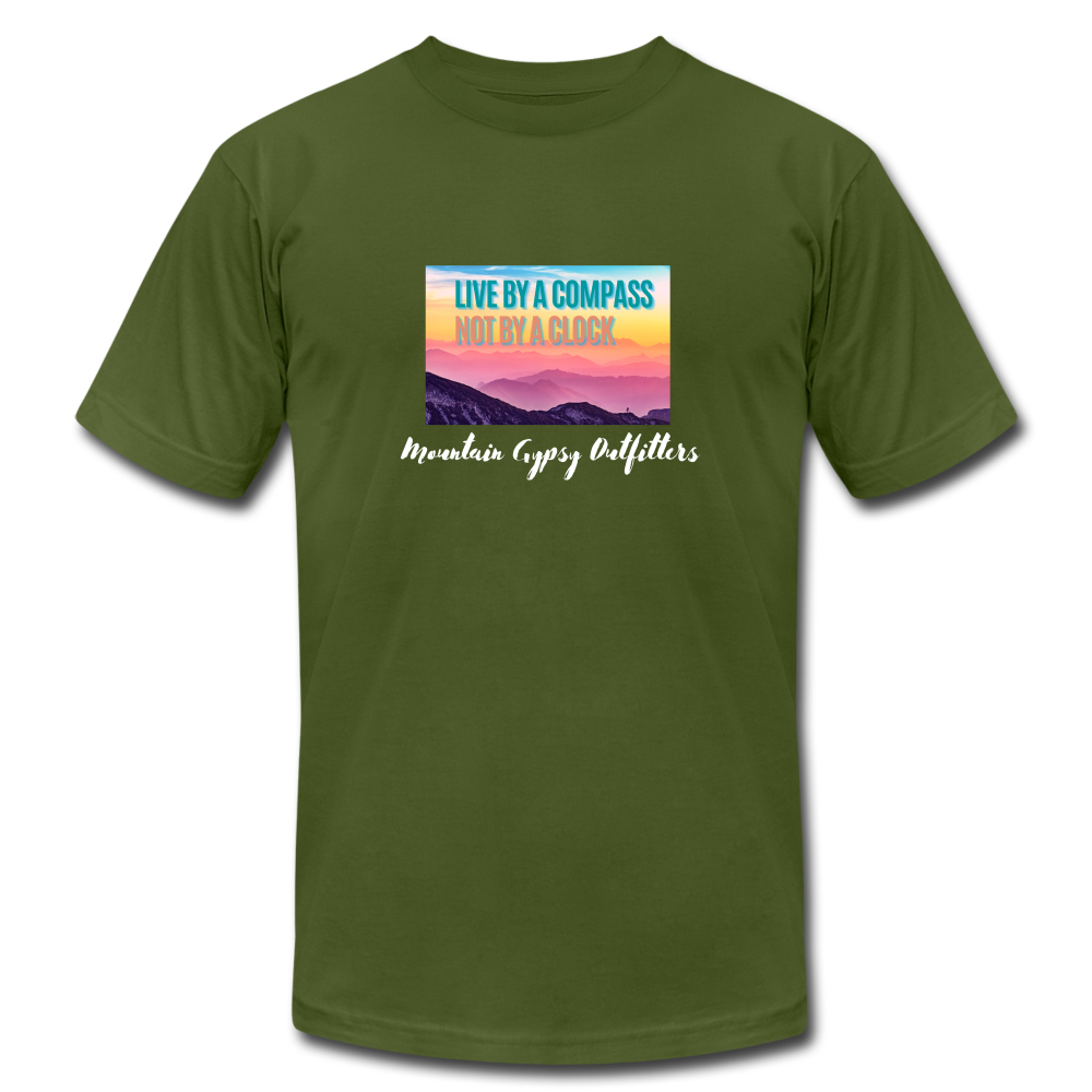 Live By a Compass Boyfriend Tee - olive