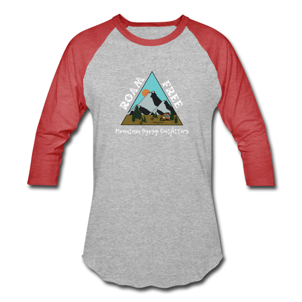 Roam Free 3/4 Sleeve - heather gray/red