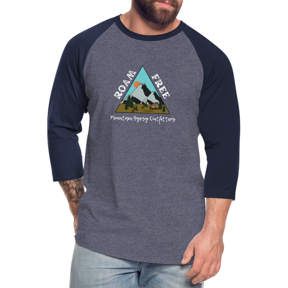 Roam Free 3/4 Sleeve - heather blue/navy