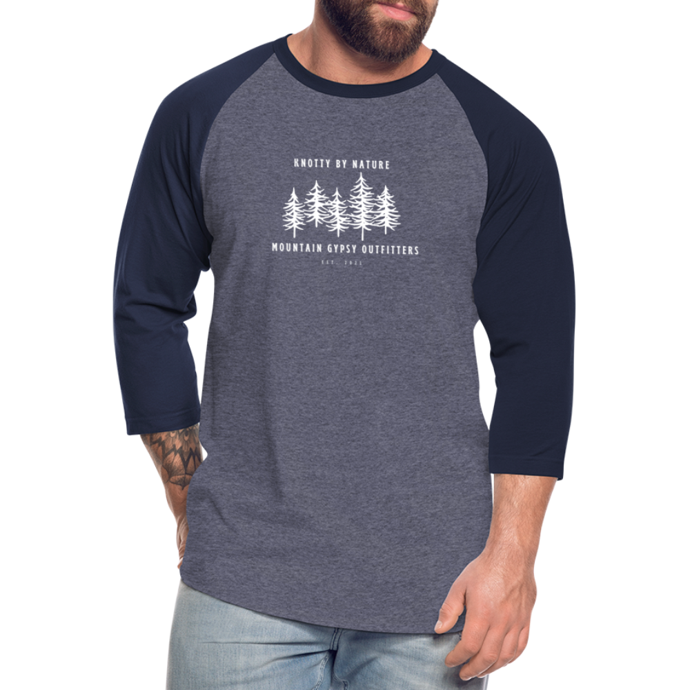 Knotty 3/4 Sleeve - heather blue/navy