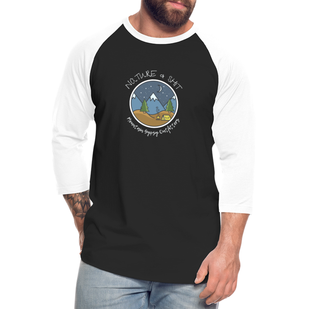 Nature & Shit 3/4 Sleeve - black/white