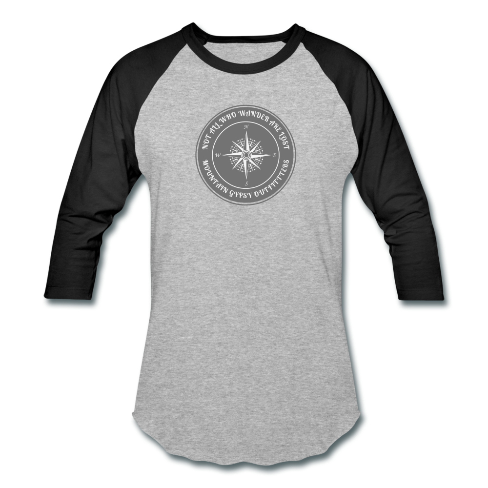 Not All Who Wander 3/4 Sleeve - heather gray/black