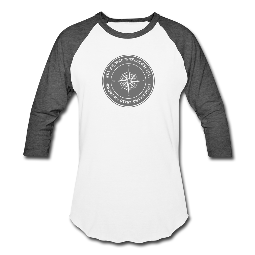 Not All Who Wander 3/4 Sleeve - white/charcoal
