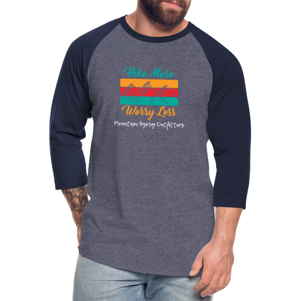 Worry Less 3/4 Sleeve - heather blue/navy