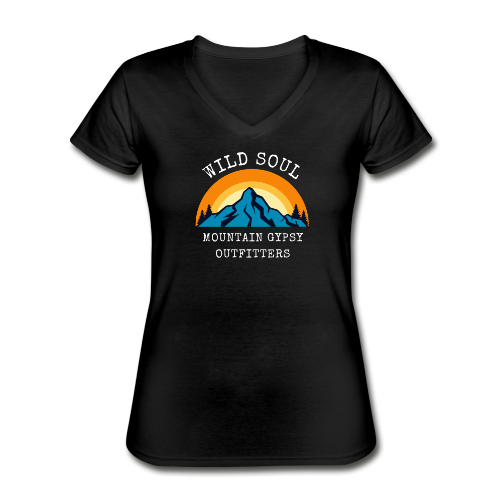Wild Soul V-neck Tee - black