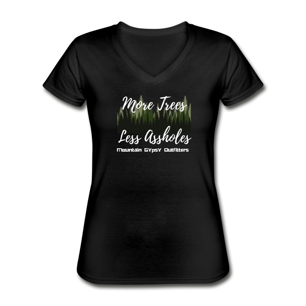 More Trees V-neck Tee - black