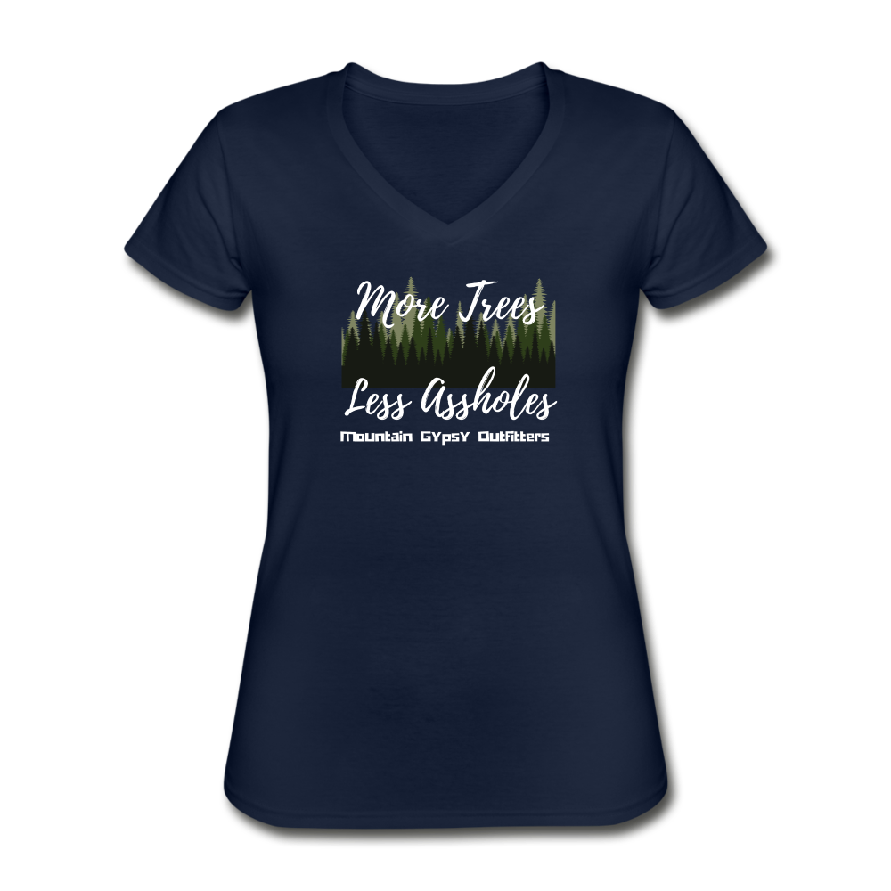 More Trees V-neck Tee - navy