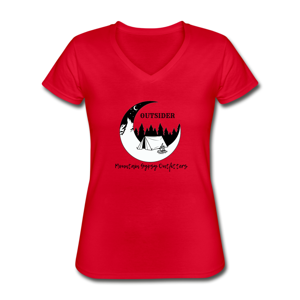 Outsider V-neck Tee - red