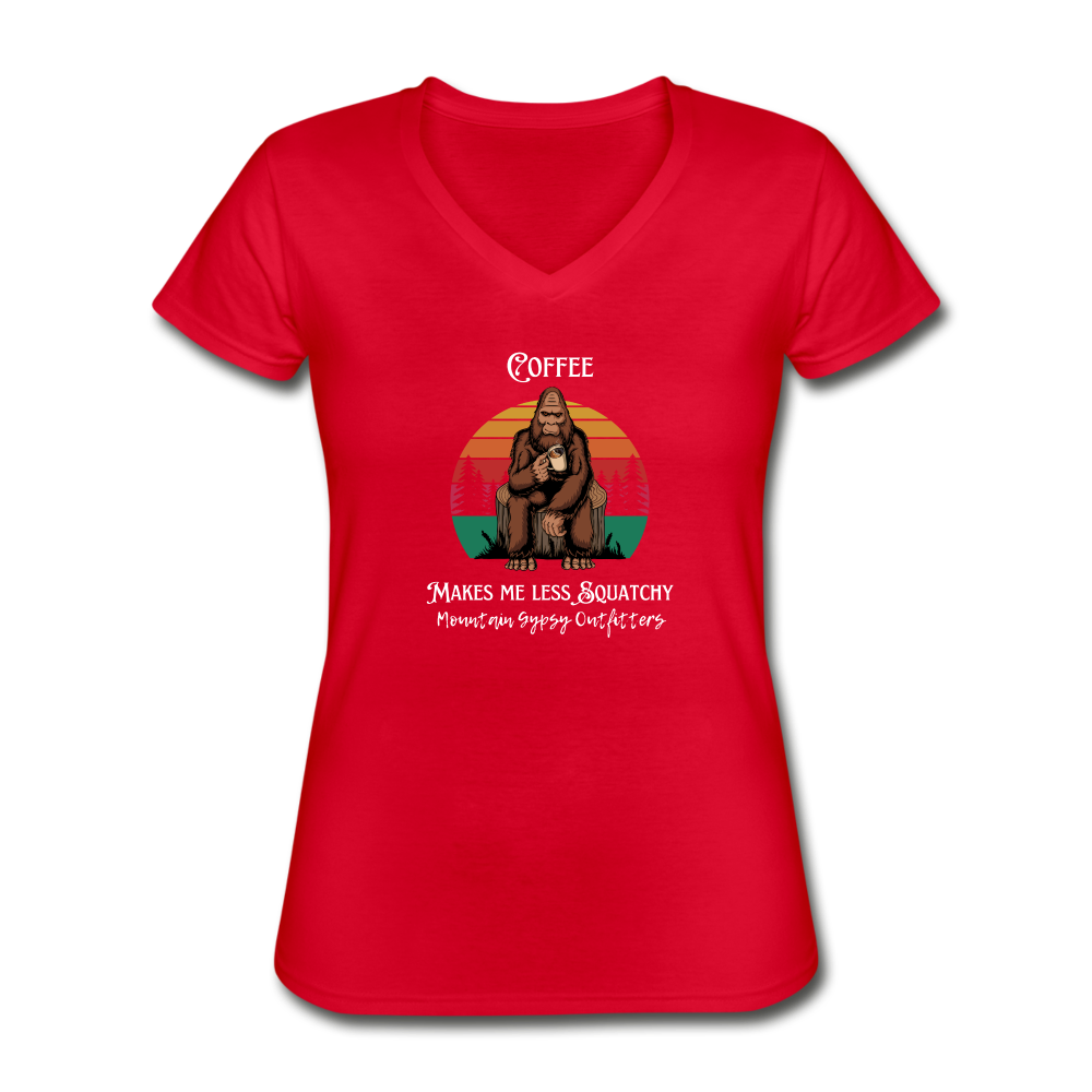 Squatchy V-neck Tee - red