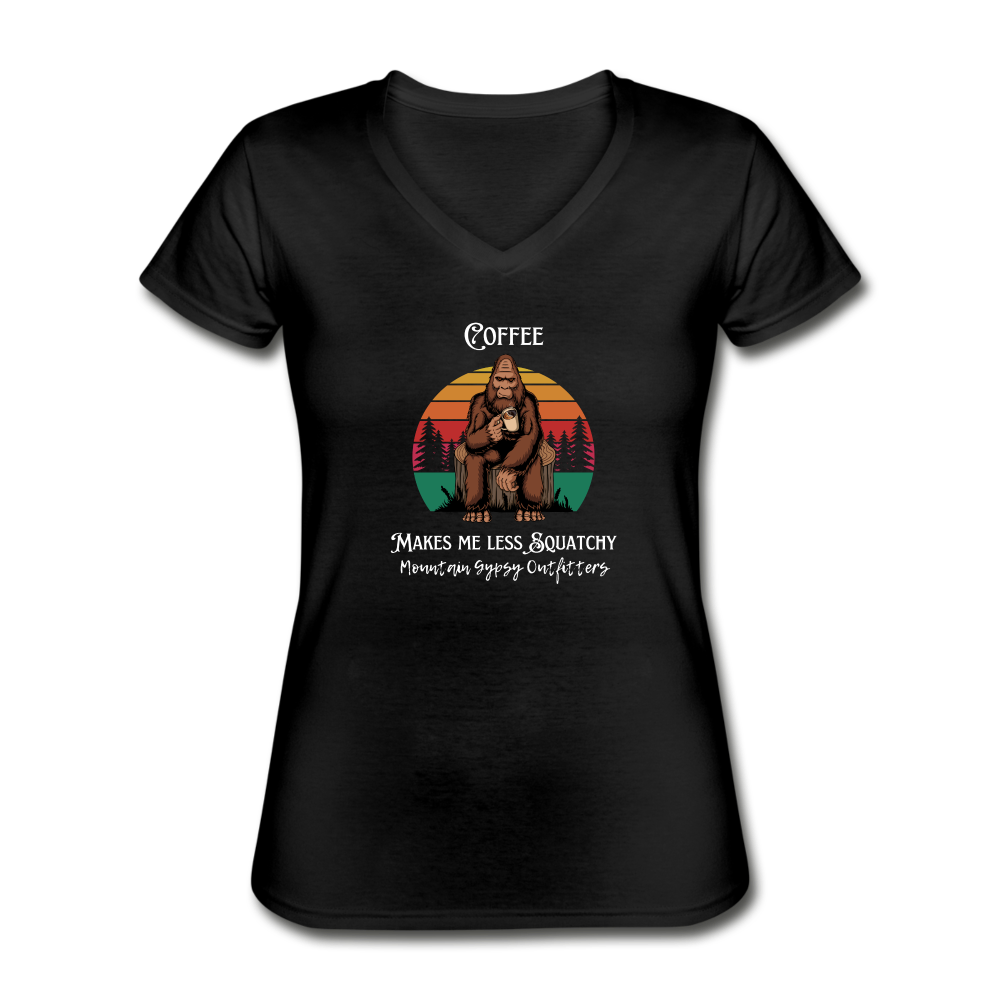 Squatchy V-neck Tee - black