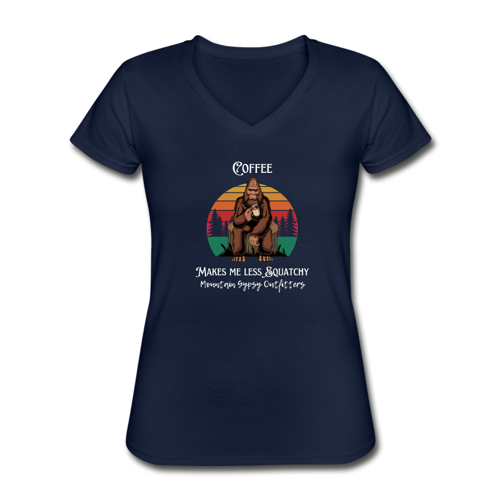 Squatchy V-neck Tee - navy