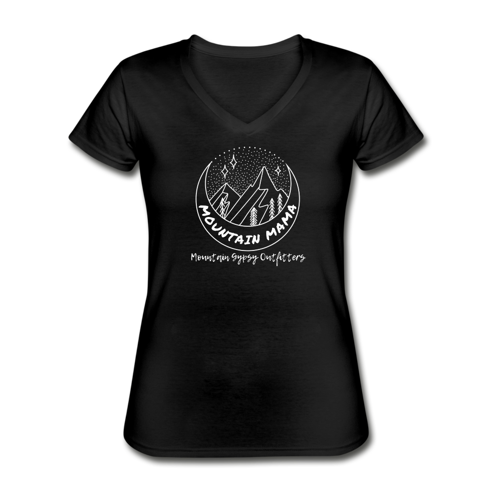 Mountain Mama V-neck Tee - black