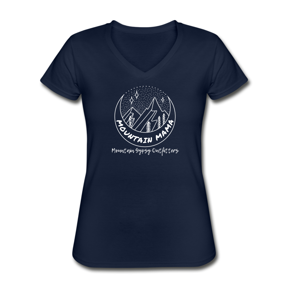 Mountain Mama V-neck Tee - navy