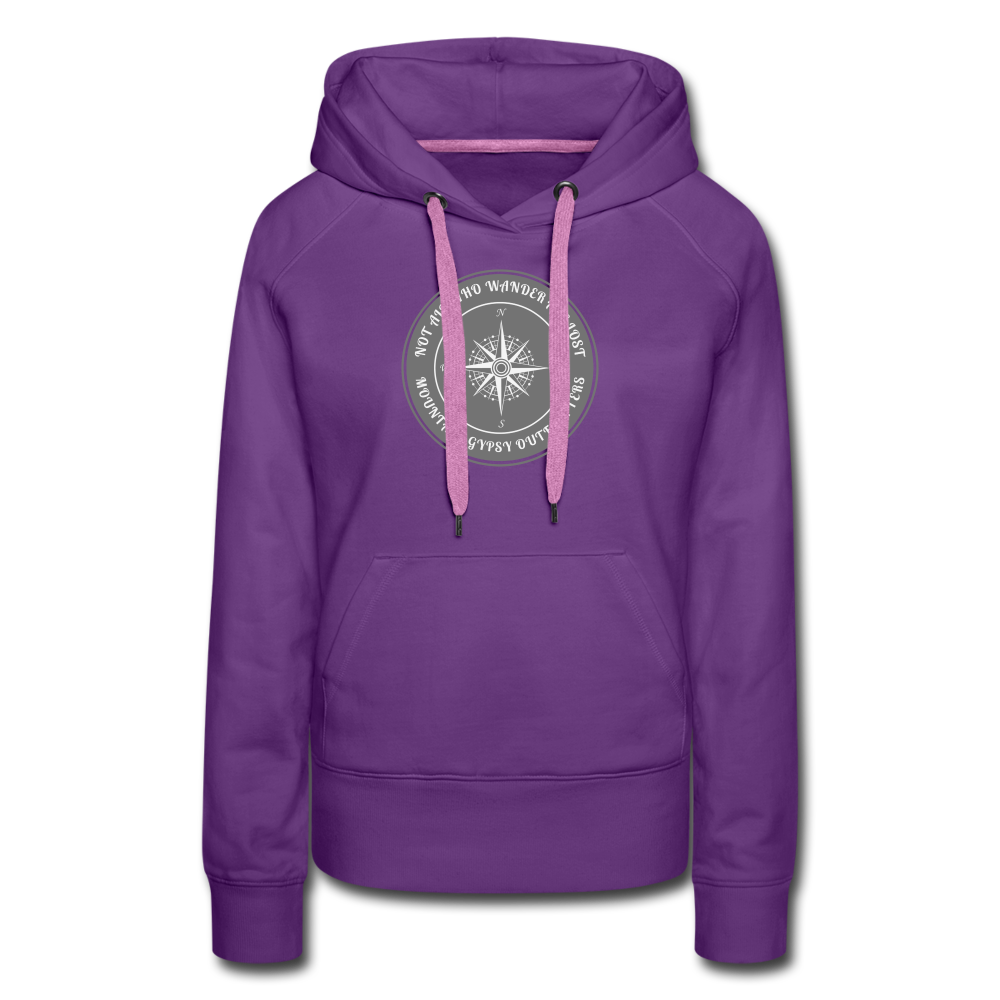 Not All Who Wander Hoodie - purple