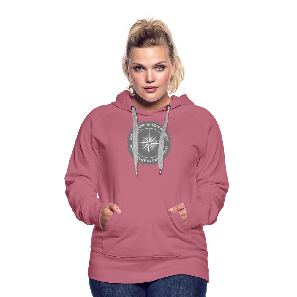 Not All Who Wander Hoodie - mauve