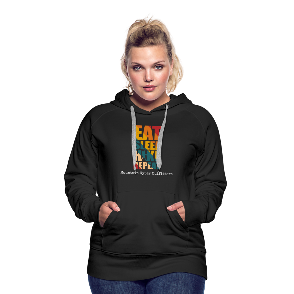 Eat, Sleep, Hike Hoodie - black