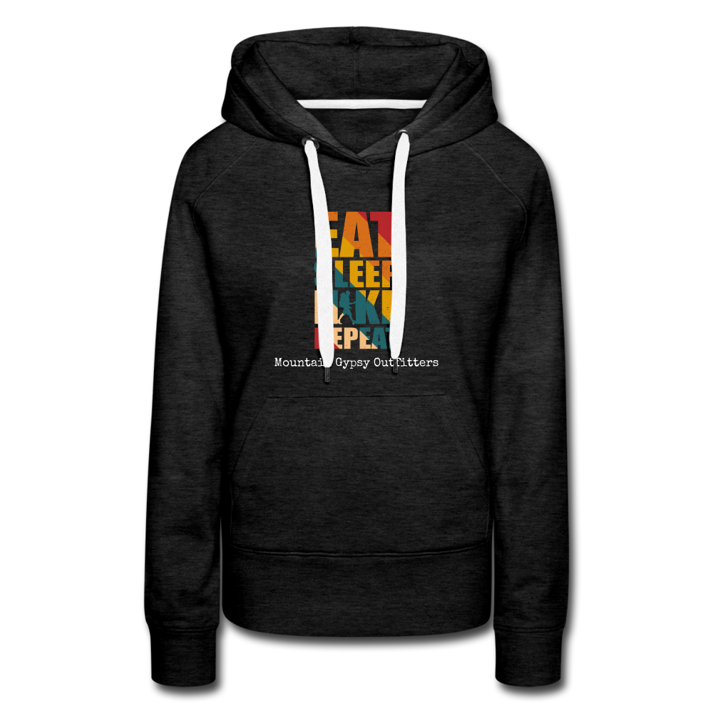Eat, Sleep, Hike Hoodie - charcoal grey