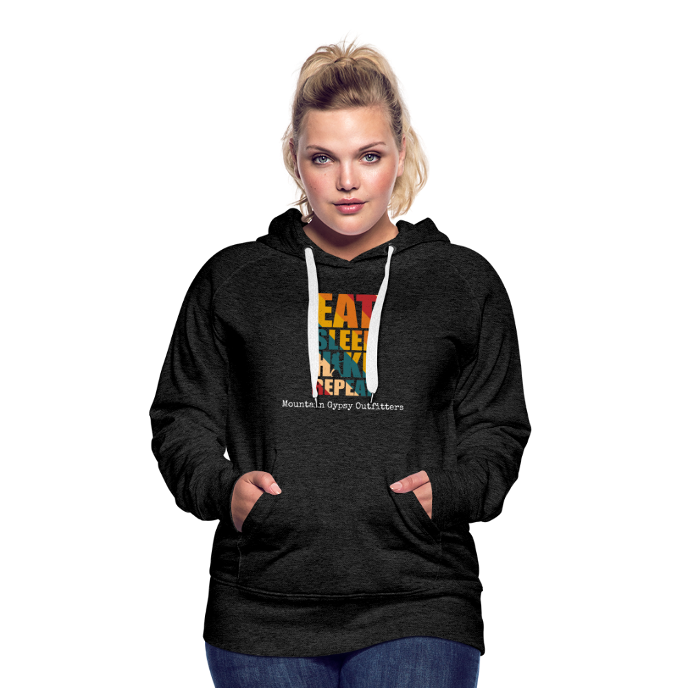 Eat, Sleep, Hike Hoodie - charcoal grey