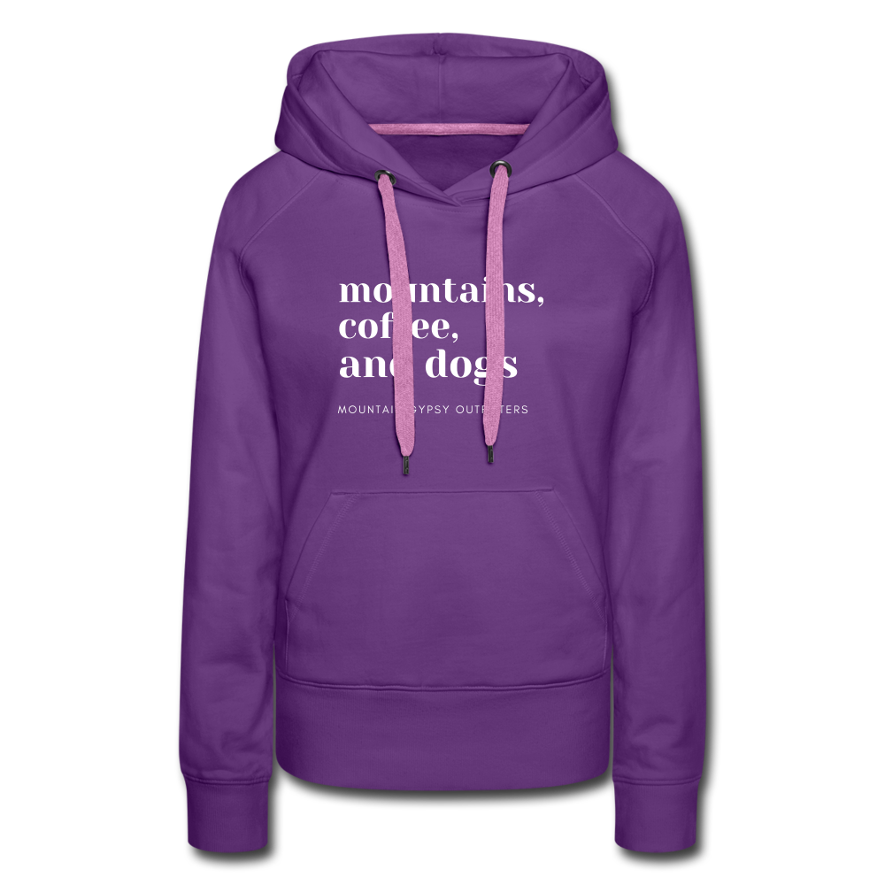 Mountains, Coffee, Dogs Hoodie - purple
