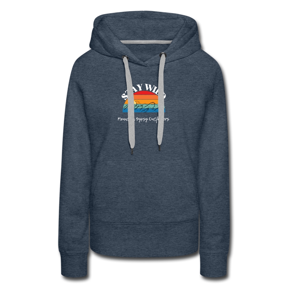 Stay Wild Hoodie - heather denim