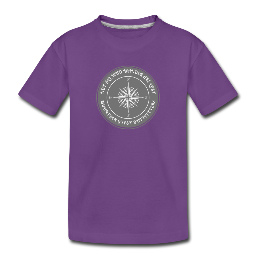 Not All Who Wander Kids Tee - purple