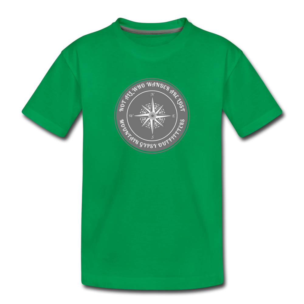 Not All Who Wander Kids Tee - kelly green