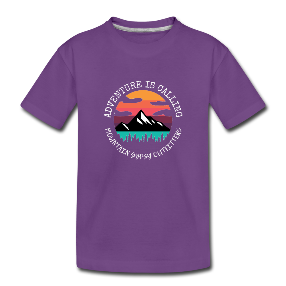 Adventure is Calling Kid's Tee - purple