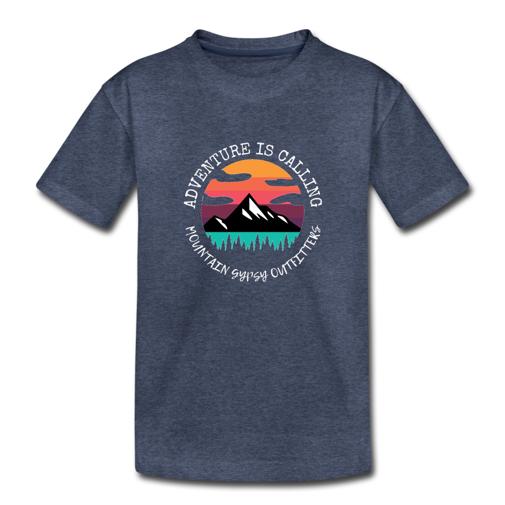 Adventure is Calling Kid's Tee - heather blue