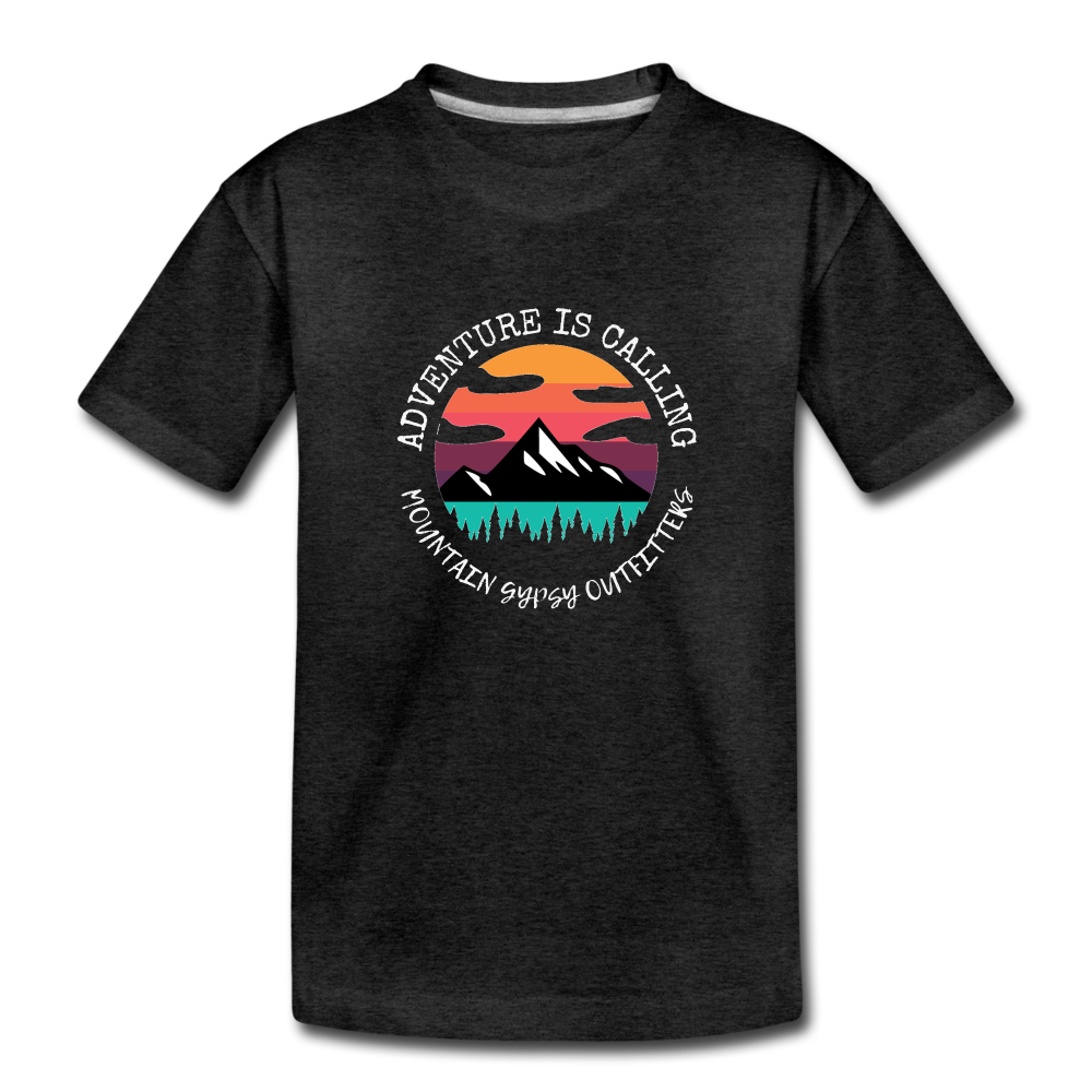 Adventure is Calling Kid's Tee - charcoal grey
