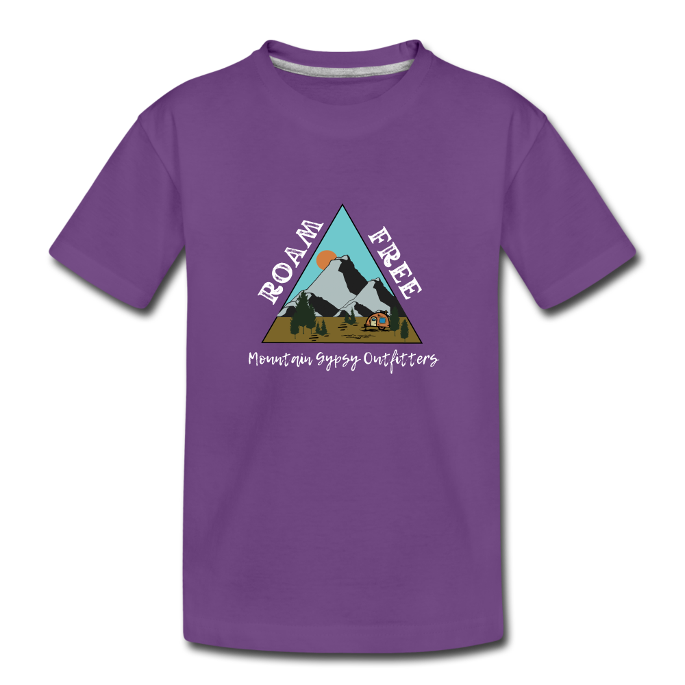 Roam Free Kids Tee - purple