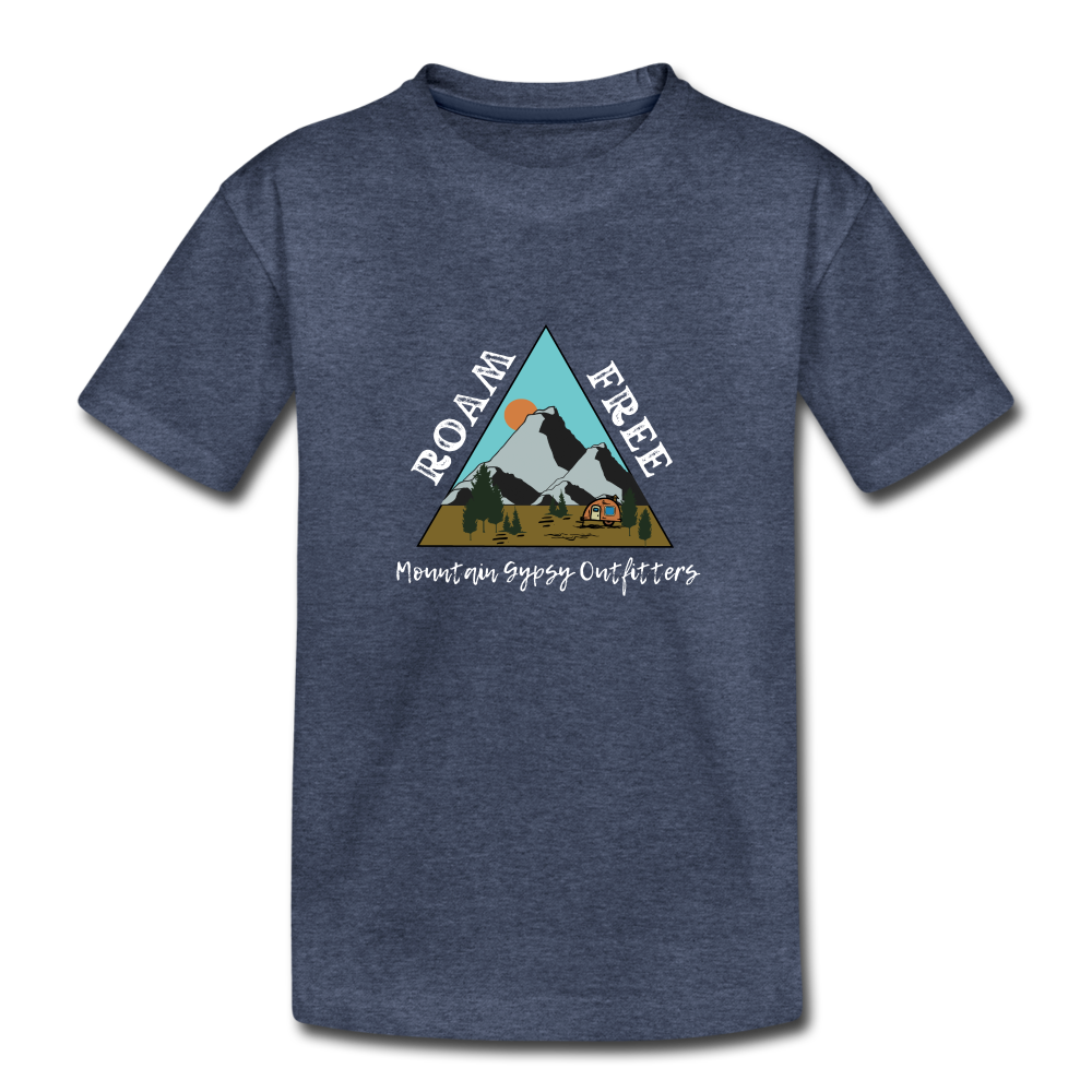 Roam Free Kids Tee - heather blue