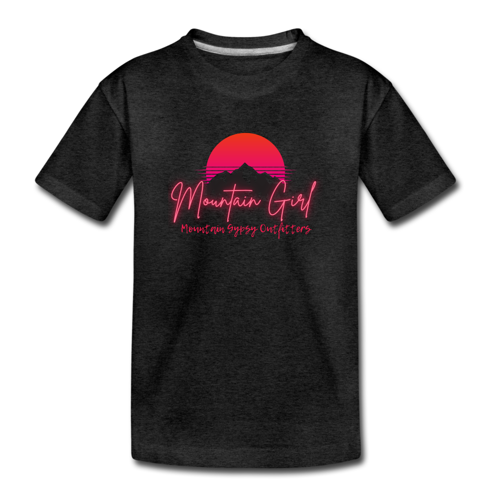 Mountain Girl Toddler Tee - charcoal grey