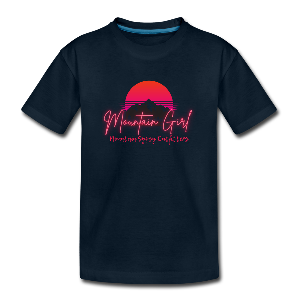 Mountain Girl Toddler Tee - deep navy
