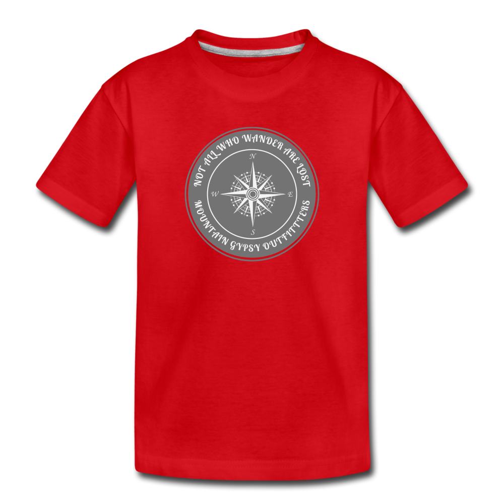 Not All Who Wander Toddler Tee - red