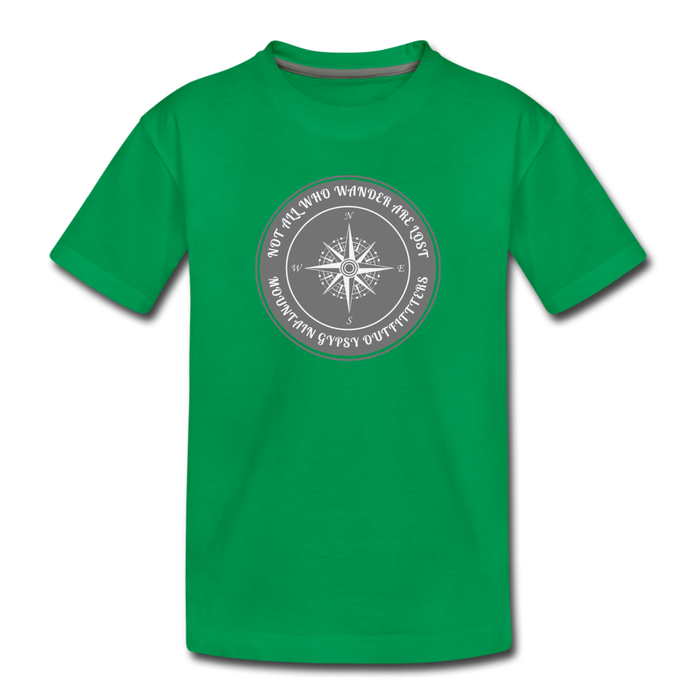 Not All Who Wander Toddler Tee - kelly green