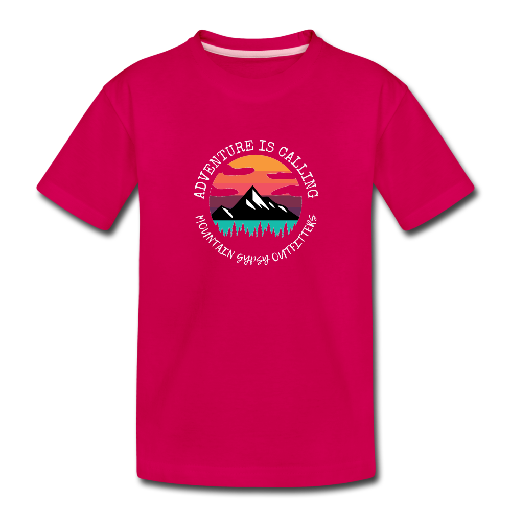 Adventure is Calling Toddler Tee - dark pink