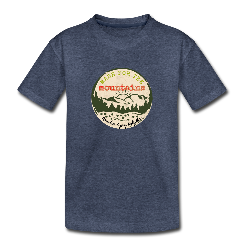 Made for the Mountains Toddler Tee - heather blue