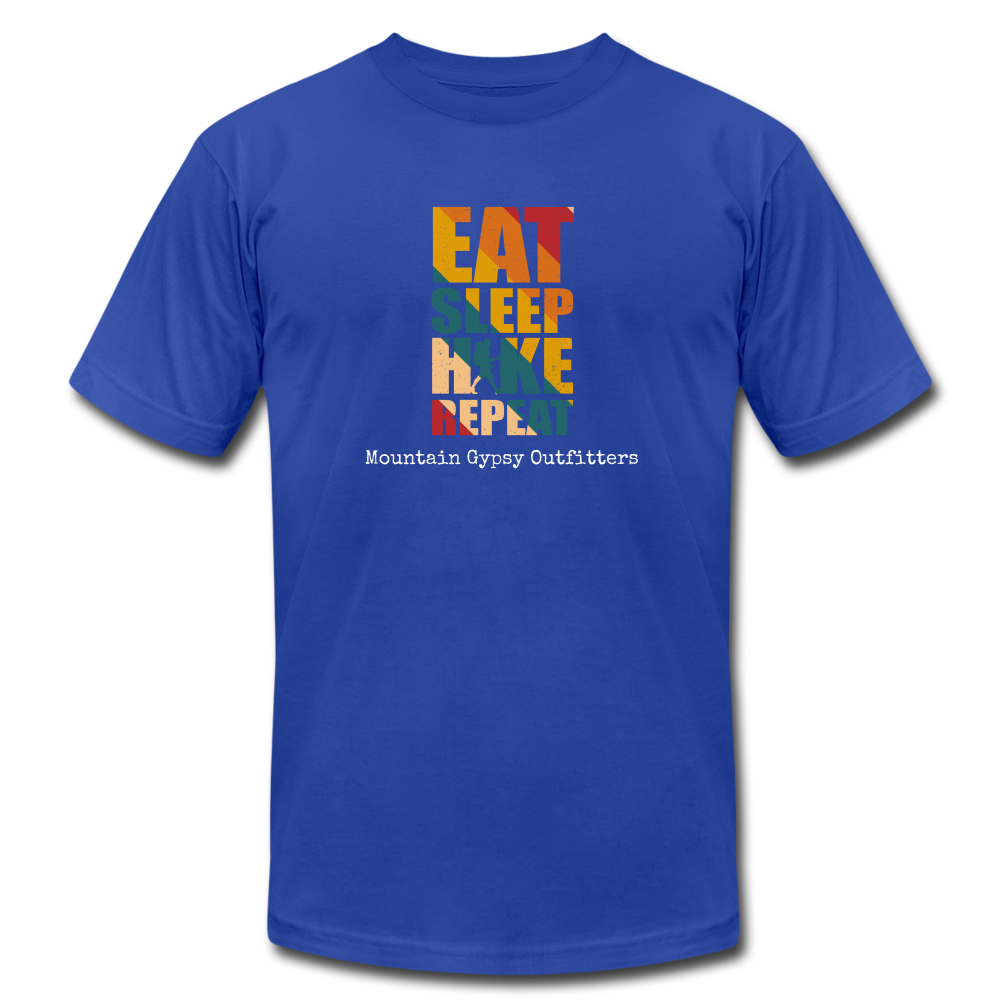 Eat, Sleep, Hike Boyfriend Tee - royal blue