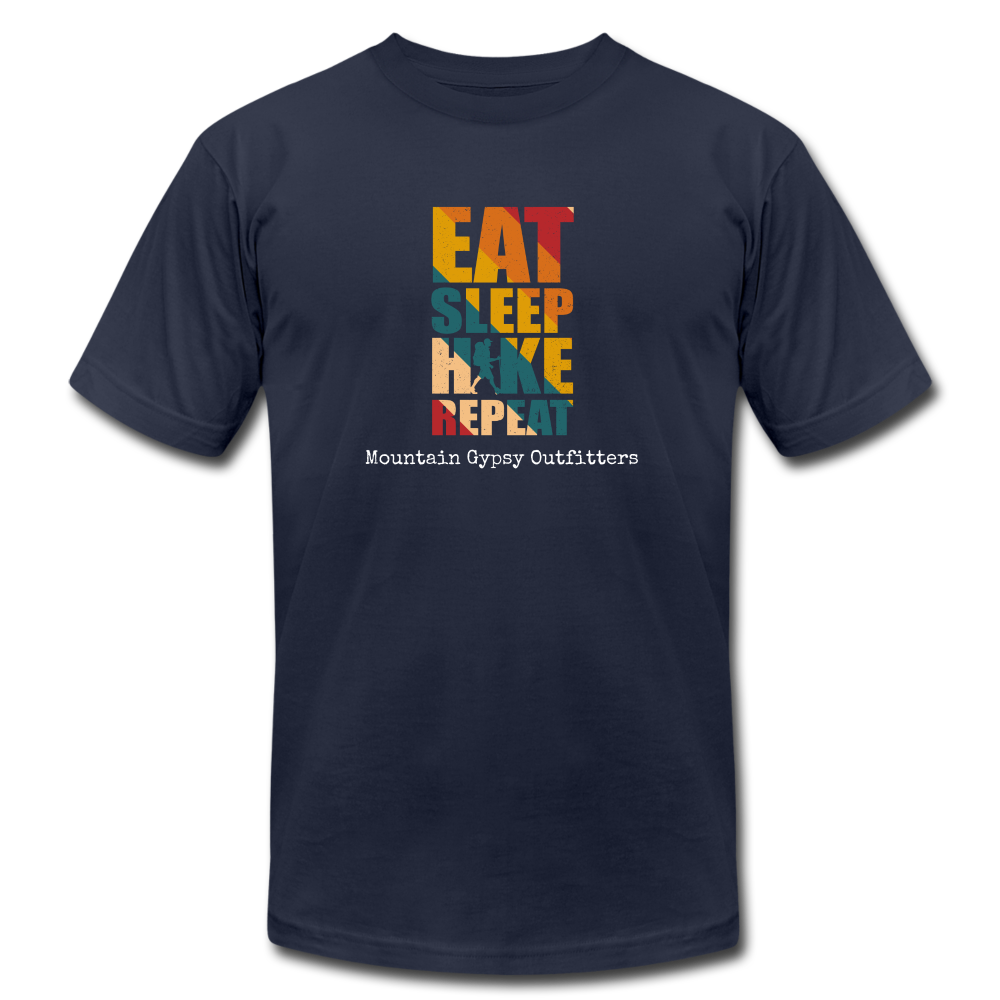 Eat, Sleep, Hike Boyfriend Tee - navy