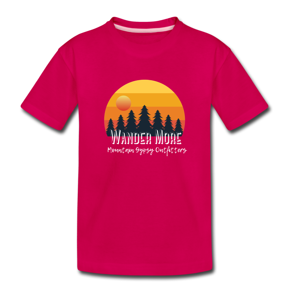 Wander More Toddler Tee - dark pink