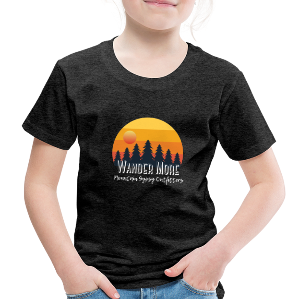 Wander More Toddler Tee - charcoal grey
