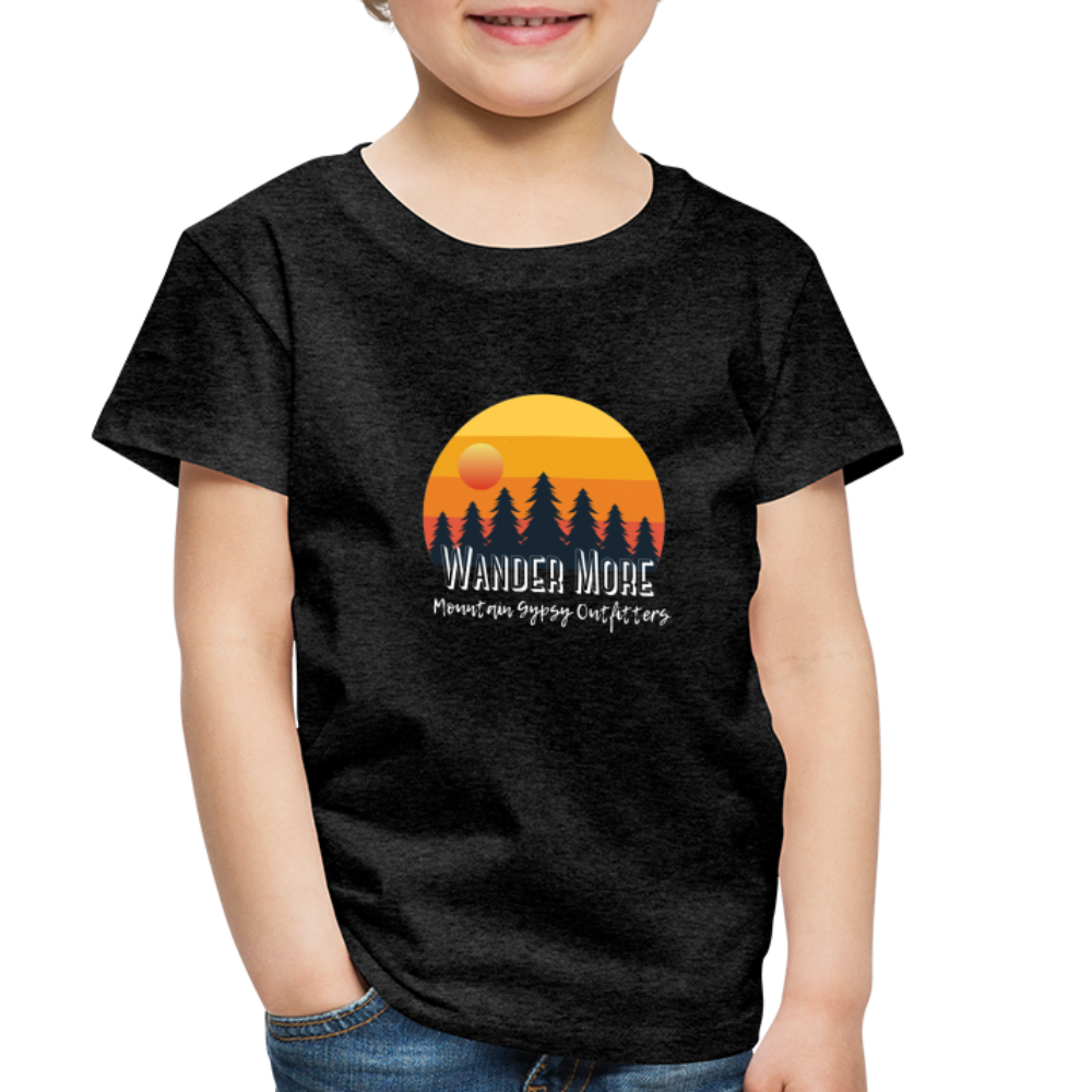 Wander More Toddler Tee - charcoal grey