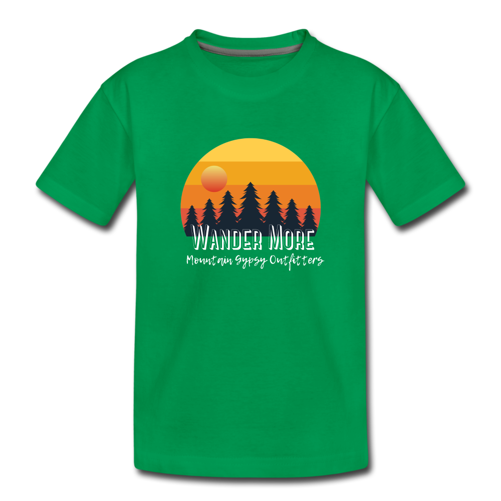 Wander More Toddler Tee - kelly green