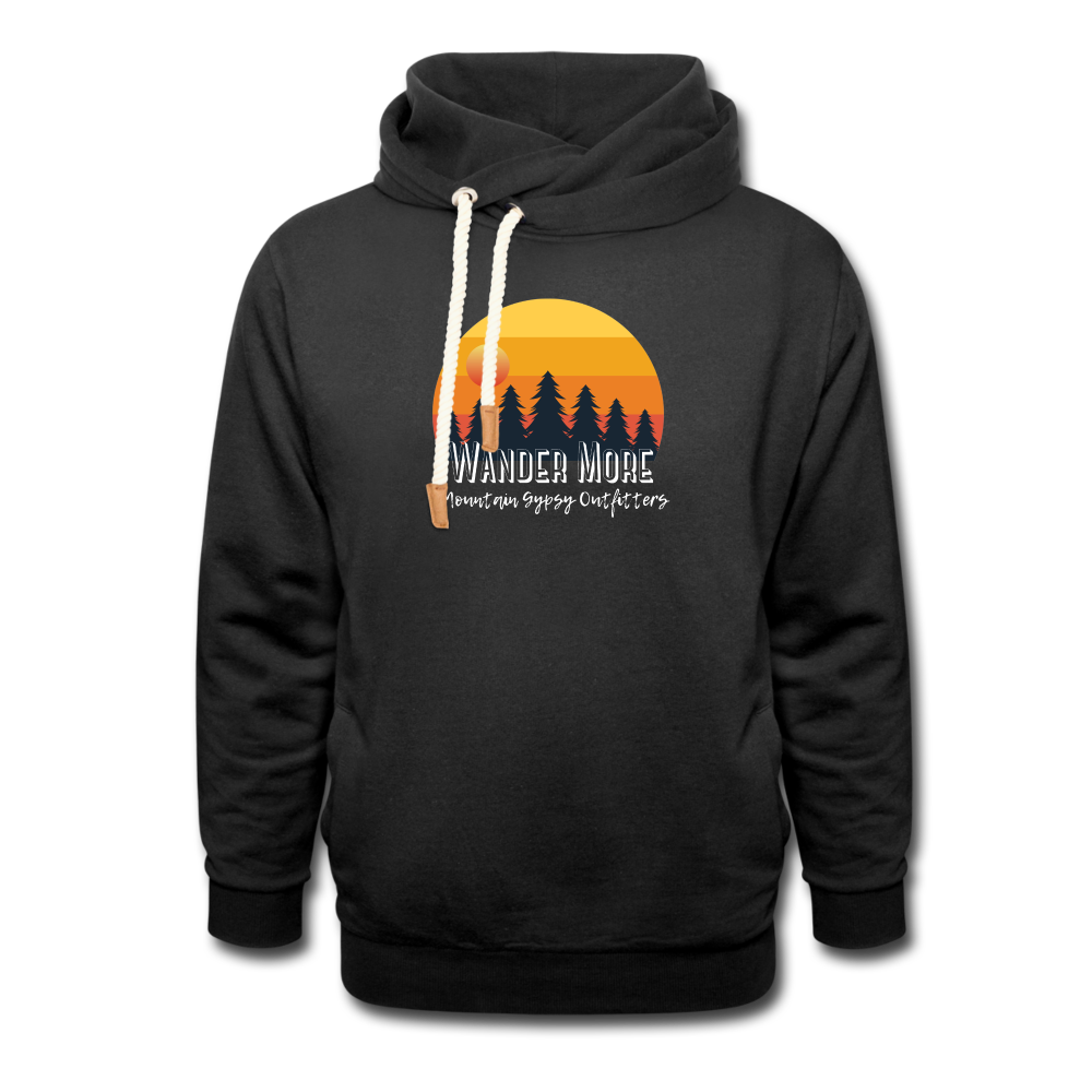 Shawl Collar Hoodie - black